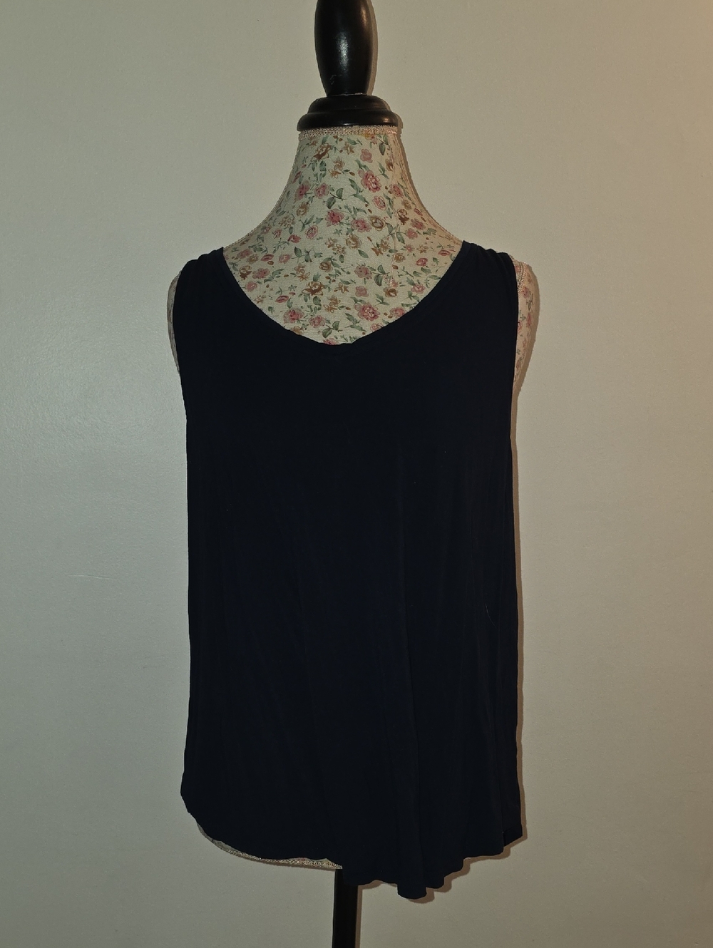 Classic Navy Sleeveless V-Neck Women's Top